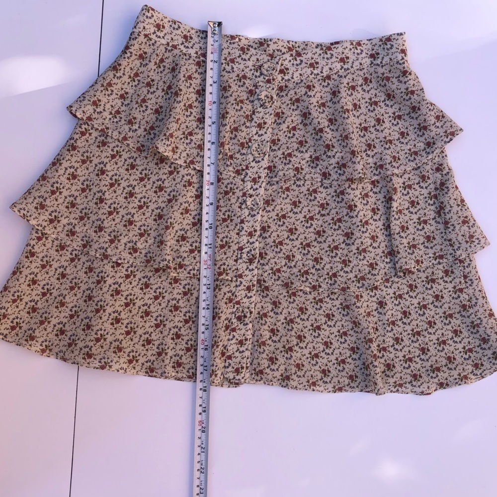 Dress FORUM FLORAL Ruffled tiered MINI SKIRT sz m - Picture 2 of 6